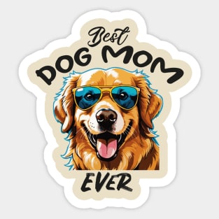 Best Dog Mom Ever: Golden retriver design Sticker